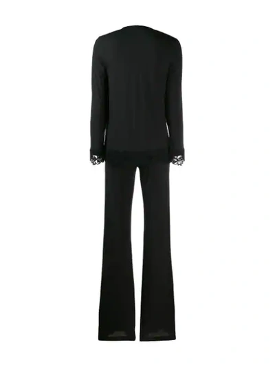 Shop La Perla Tres Souple Lace Detail Pyjama Set In Black - B010