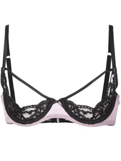 Fleur Du Mal Peek-a-boo Cutout Underwire Bra In Wisteria