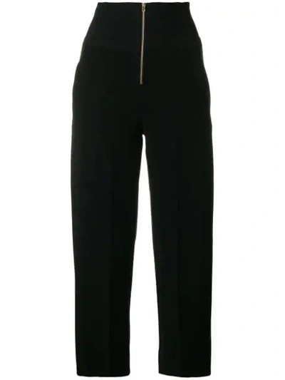 Shop Carven Cropped Trousers In Black