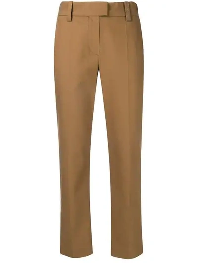 Shop Brunello Cucinelli Cropped Trousers In Brown