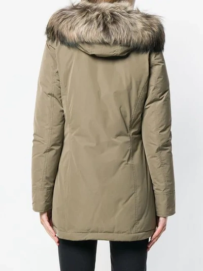 Shop Woolrich Fur Hood Parka In Green