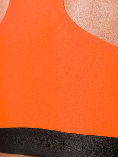 Shop Heron Preston Zip Front Sports Bra In Orange