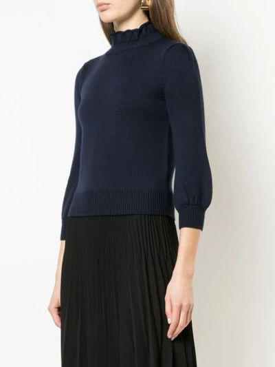 Shop Co Bubble Sleeves Knit Sweater In Blue