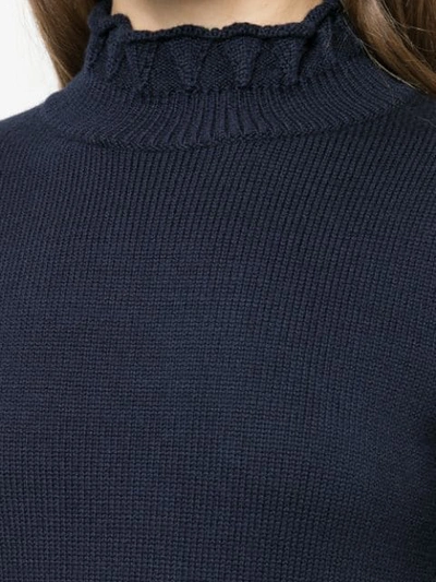 Shop Co Bubble Sleeves Knit Sweater In Blue