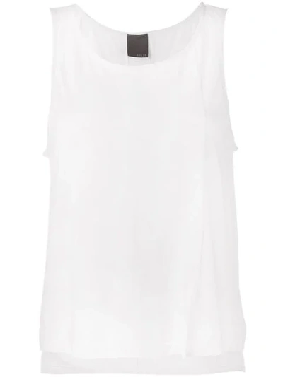 Shop Lot78 Cashmere Side Split Sleeveless Top In White