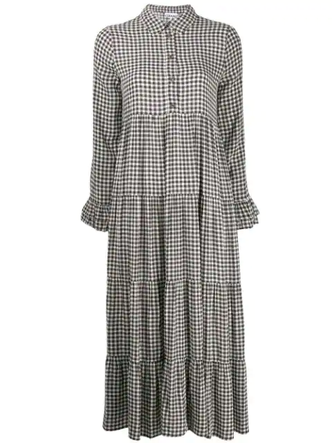 black and white gingham maxi dress