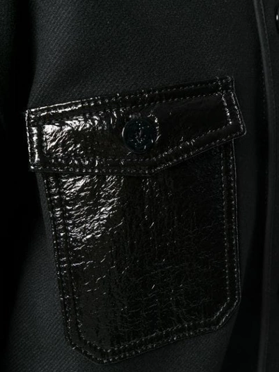 Shop N°21 Patent Panel Shirt In Black