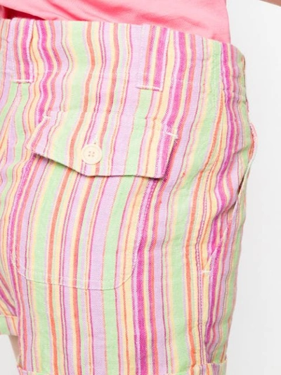 Shop Aspesi Striped Short Shorts - Pink