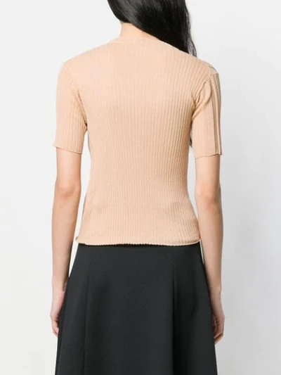 Shop Courrèges Knitted Top In Neutrals