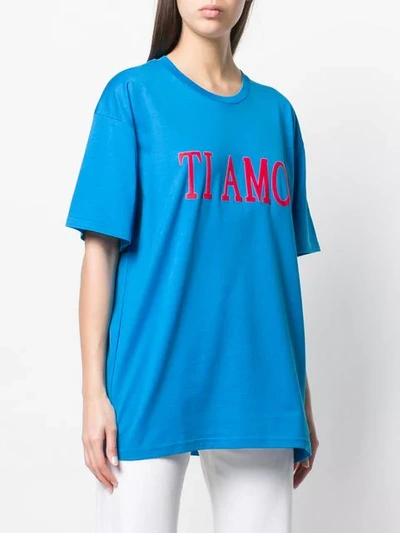 Shop Alberta Ferretti 'ti Amo' Printed T-shirt In Blue