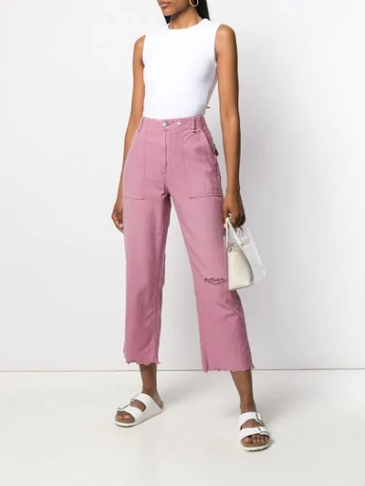 Shop Rag & Bone High-waisted Cropped Trousers - Pink