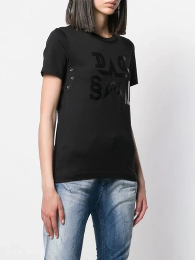 Shop Diesel Graphic Print T-shirt In Black