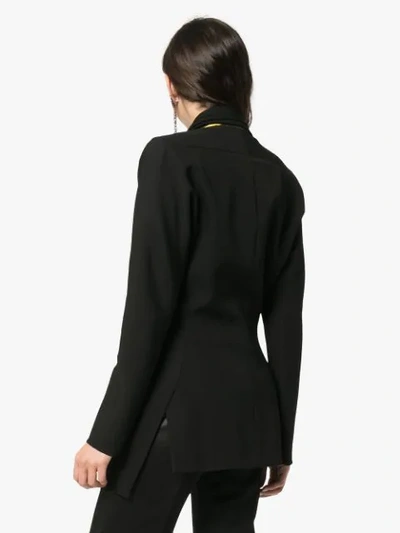 Shop Poiret Scarf Detail Blazer In Black