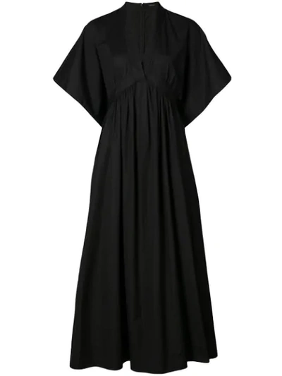 Shop Adam Lippes V-neck Midi Kimono Dress - Black