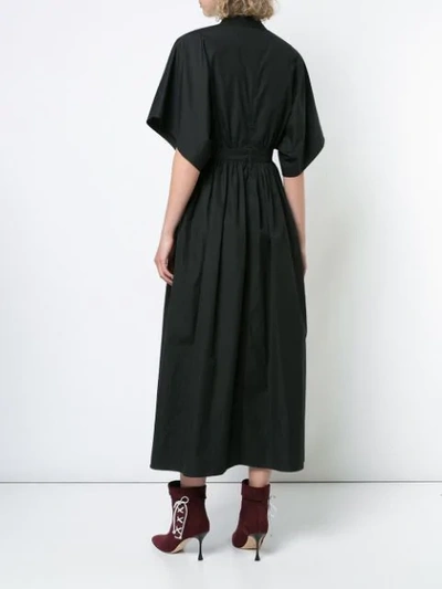 Shop Adam Lippes V-neck Midi Kimono Dress - Black