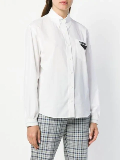 Shop Prada Embellished Shirt In F0009 White