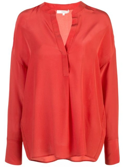 Shop Vince V-neck Blouse - Red