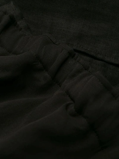 YOHJI YAMAMOTO LAYERED CROPPED TROUSERS - 黑色