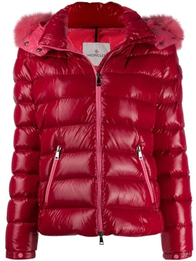 Shop Moncler Padded Trimmed Jacket In Red