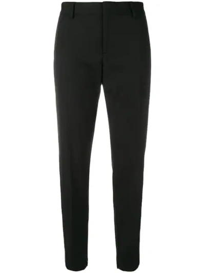 Shop Saint Laurent Stripe Detail Tailored Trousers In Black