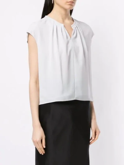 Shop Ballsey Pleated Top - Grey In Gray