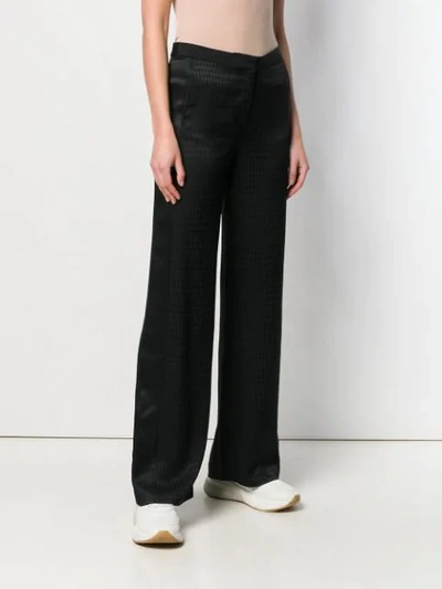 Shop Karl Lagerfeld Karl Head Jacquard Trousers In Black