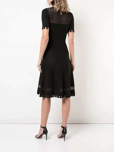 Shop Oscar De La Renta Paneled Knit Dress In Black