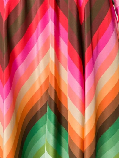 Valentino Long-sleeve Rainbow-print Long Silk Dress In Pink