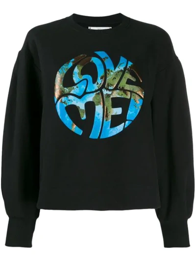 Shop Alberta Ferretti Logo Sweater In 0555 Black