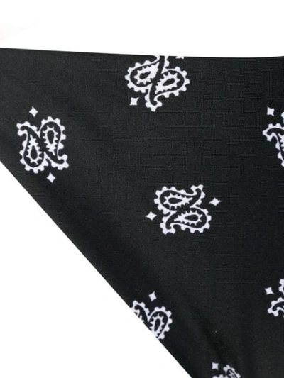 Shop Saint Laurent Paisley Print Bikini Bottoms In Black