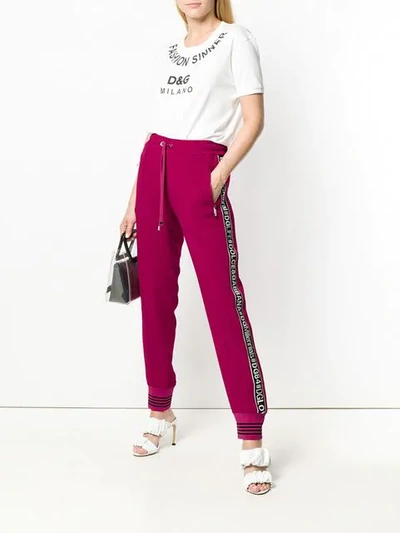 Shop Dolce & Gabbana Side Logo Track Pants In Pink