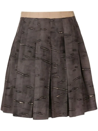 Pre-owned Prada 2000's Pleated Short Skirt In Brown