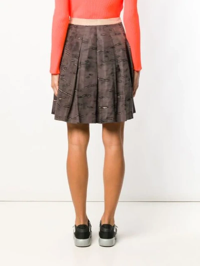 Pre-owned Prada 2000's Pleated Short Skirt In Brown