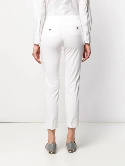 Shop Peserico Tailored Cropped Chinos - White