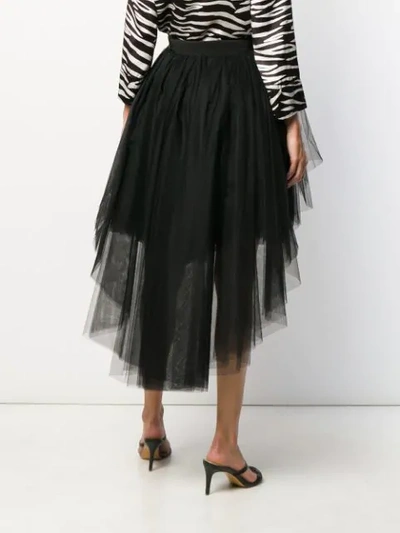 Shop Brognano Tulle Asymmetric Hem Skirt In Black