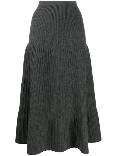 Shop Dsquared2 Tiered Pleated Skirt In Grey