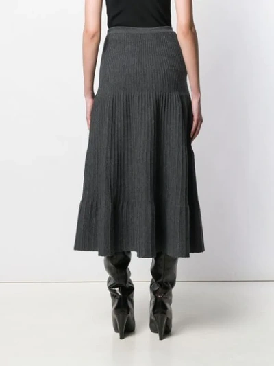 Shop Dsquared2 Tiered Pleated Skirt In Grey