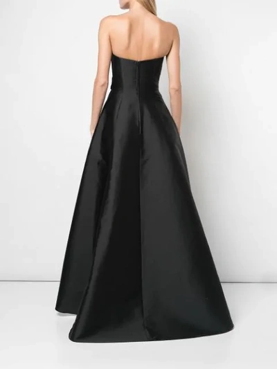 Shop Carolina Herrera Strapless Evening Dress In Black Multi