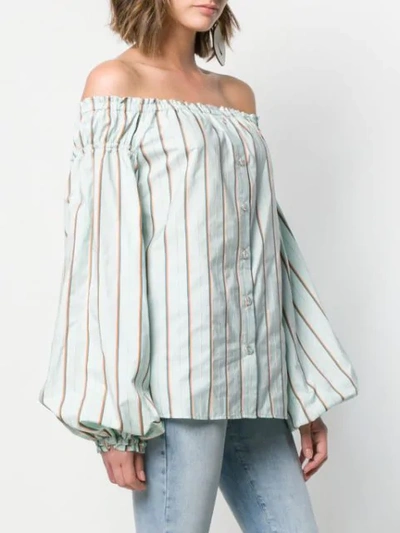 Shop Pinko Striped Off In Green