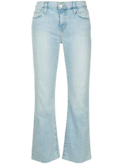 Shop Current Elliott Flared Cropped Jeans In Blue