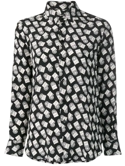 Shop Saint Laurent Vinyl Print Shirt In Black