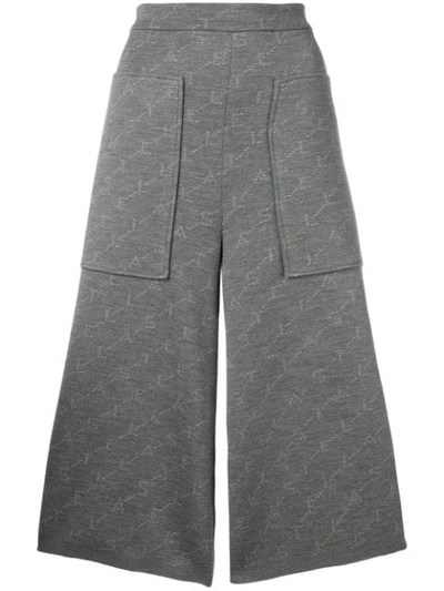 Shop Stella Mccartney Monogram Knit Trousers In Grey