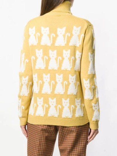 Shop Moncler Kitten-intarsia Sweater In Yellow