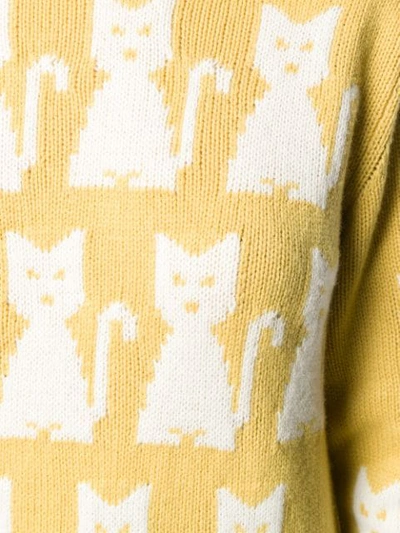 Shop Moncler Kitten-intarsia Sweater In Yellow
