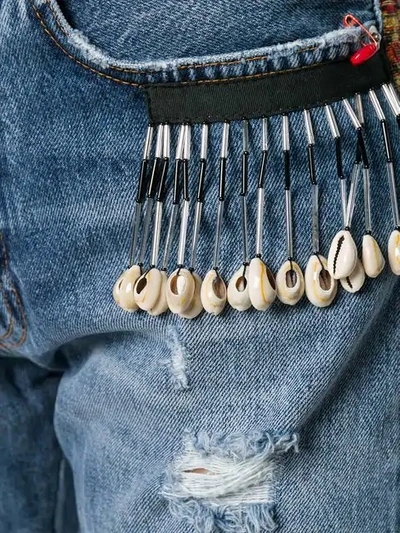 Giacobino Bead Detail Jeans In Blue