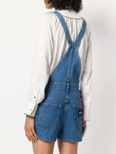 Shop Miu Miu Denim Dungarees In Blue