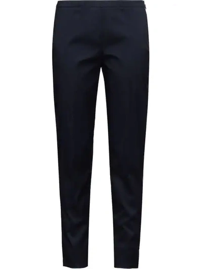 Shop Prada Stretch Slim Trousers In Blue