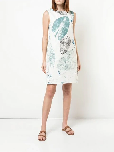 Shop Carolina Herrera Kleid Mit Blatt-print In White