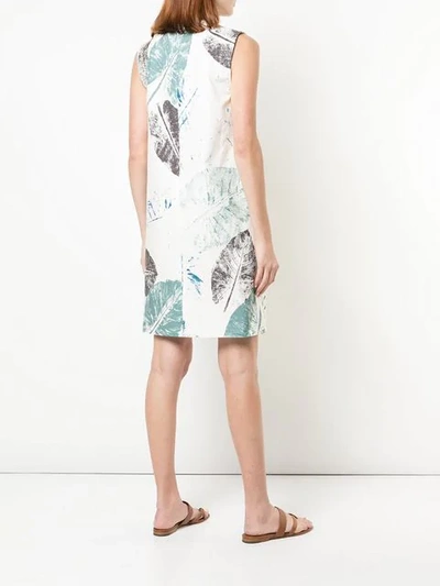 Shop Carolina Herrera Kleid Mit Blatt-print In White