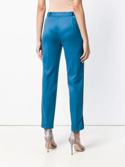 Shop Styland Tapered Side Stripe Trousers In Blue